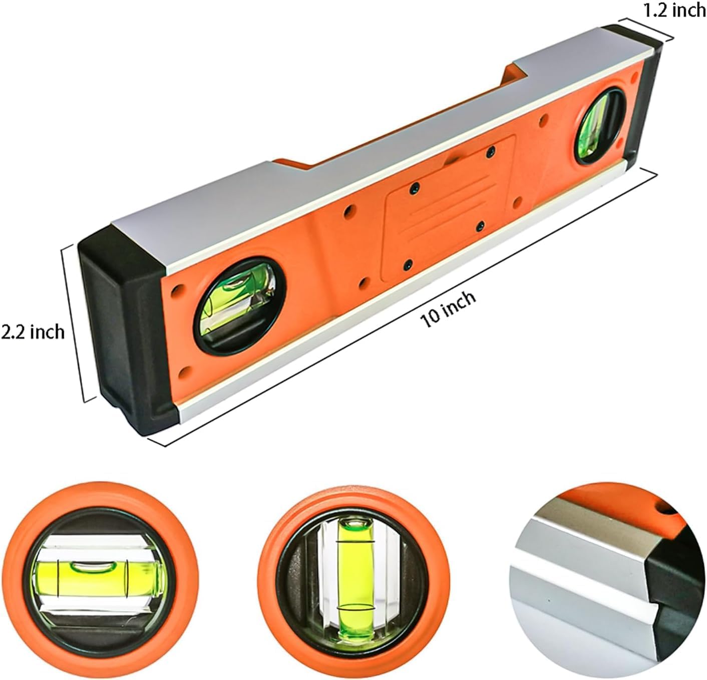 Digital Level and Protractor, 10 Inch IP54 Protected Electronic Bubble Inclinometer Angle Finder Gauge with Large LED Backlight Display & Magnetized V-Groove Base Carrying Bag Included (orange)