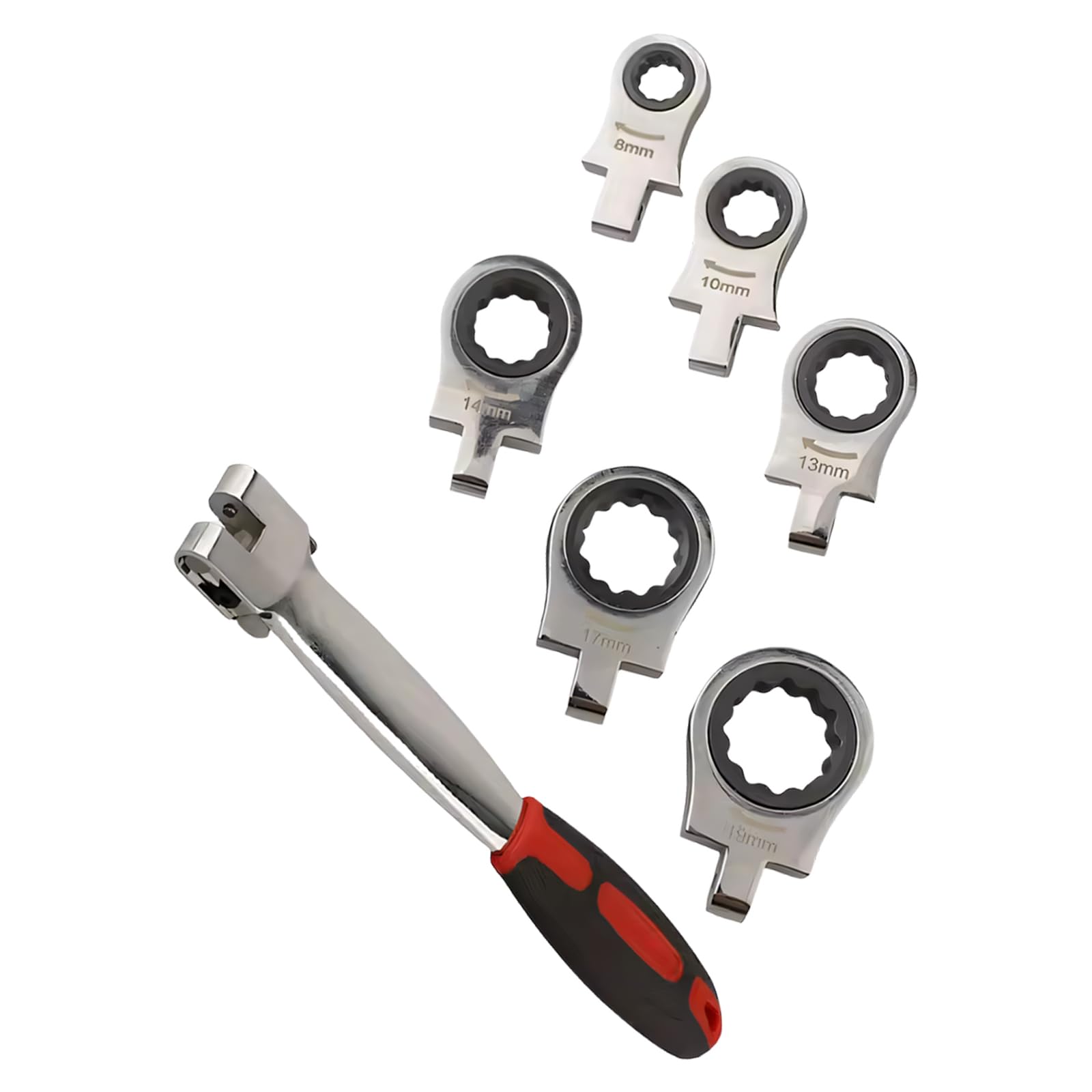 Xjdzineq Professional Ratchets Wrenches Set Includes 8 10 13 14 17 19Mm Size Ideal for Tight Space and Craft Projects Ratchets Spanner Set