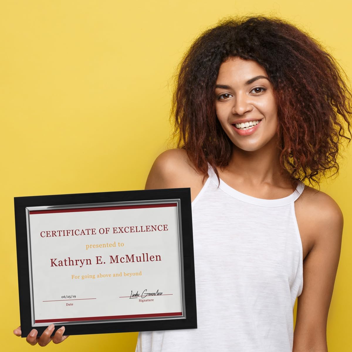 10.5 x 13" Certificate Display Plaque - Offered in Coated Black Wood with an 8.5 x 11" Silver Frame - Slide in Your Diploma, Award Certificate, Award of Achievement, Class Photo, and More