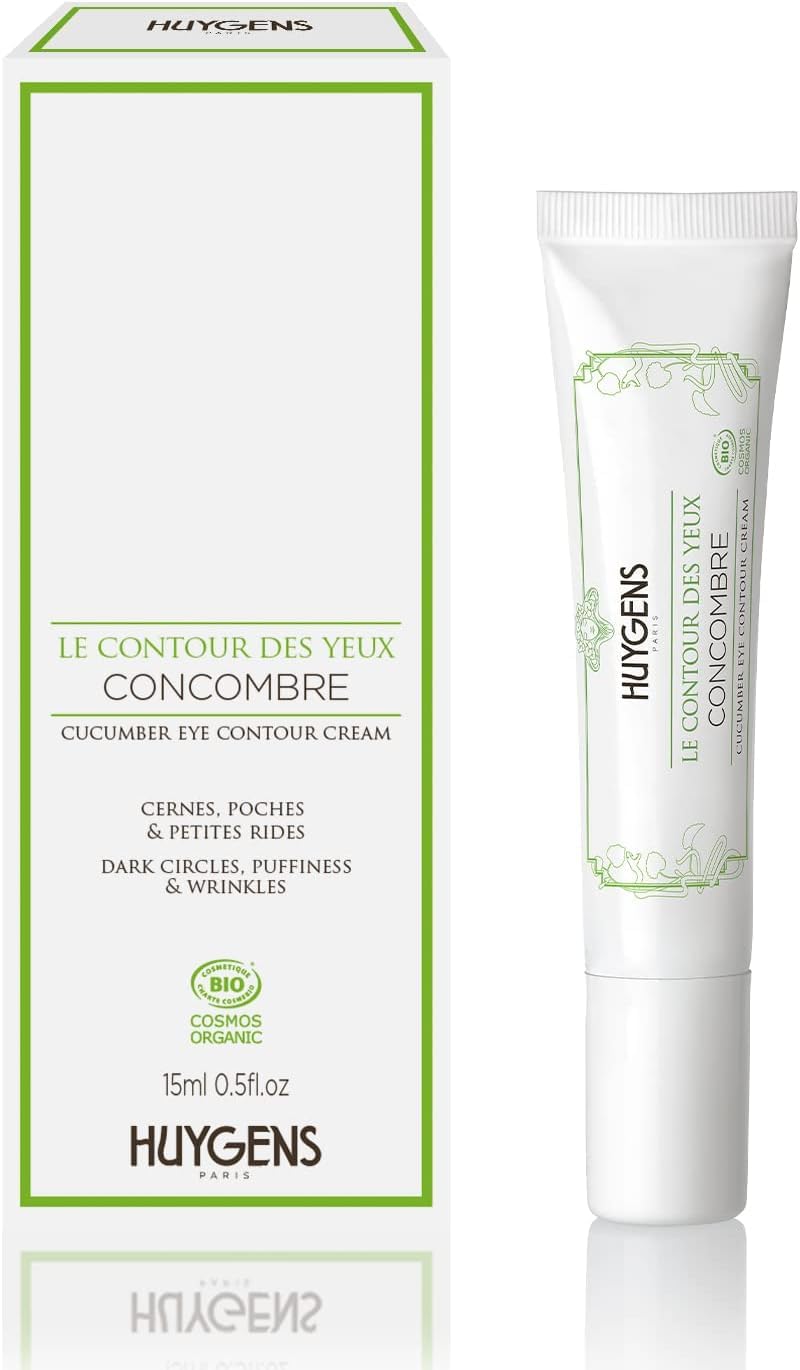 HUYGENS - Il contorno occhi - Trattamento decongestionante certificato biologico - Illumina le occhiaie, elimina tasche e piccole rughe - 15ml - 99% naturale - Vegan - Made In France