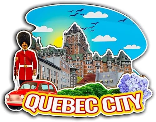 Imán de madera para nevera de la ciudad de Quebec Canadá Monumentos 3D de viaje, coleccionables, recuerdos, decoración hecha a mano -2278