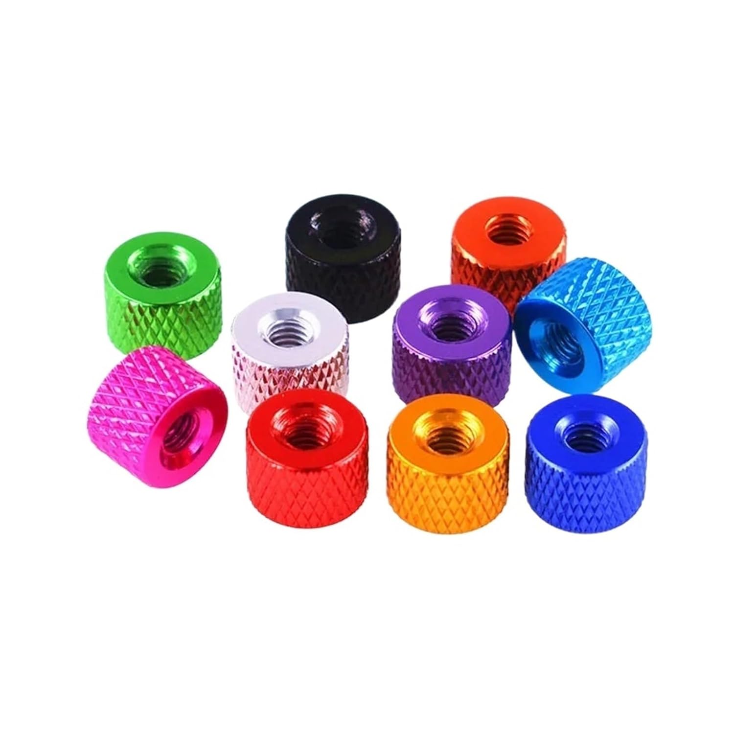 M2 M2.5 M3 M4 Aluminum Alloy Knurled Thumb Nut Double Through Hand Tighten Round Nuts Anodized 10 Colors(Rose red,M3 (20pcs))