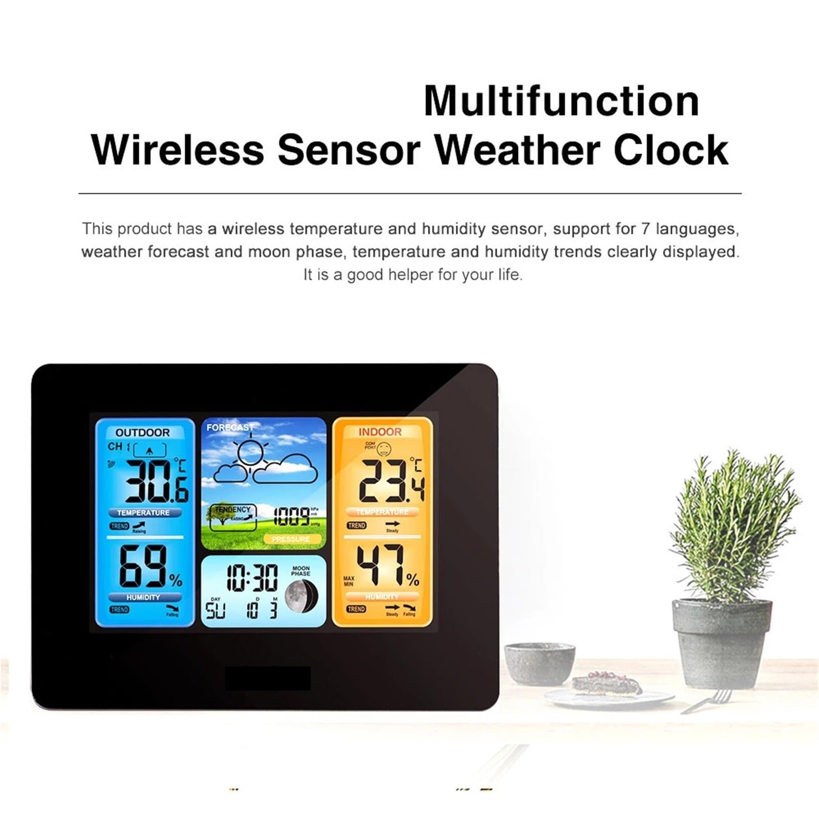 Stazione Meteorologica Digitale LCD Con Sensore Wireless