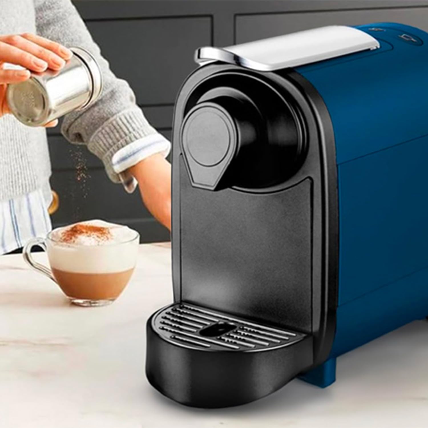 Avilia Macchina Caffè per Capsule 1400W, Pressione 19 Bar, Capacità 700ML, Funzione Spegnimento Automatico, Scaldatazze Integrato