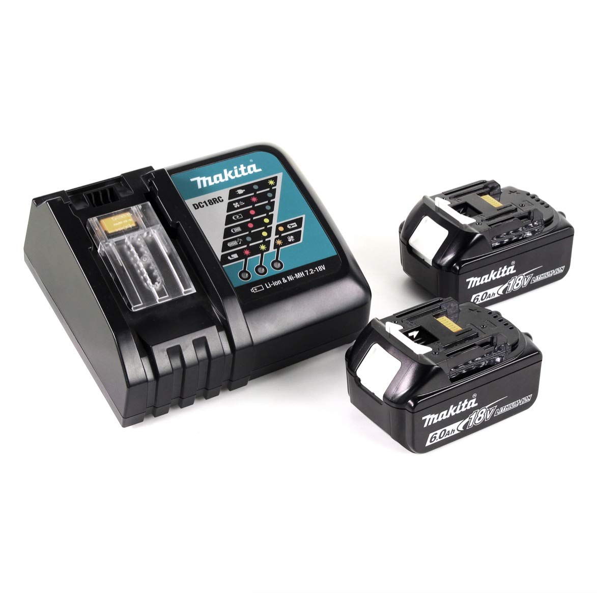 Makita DJV 182 RGJ - Sega a pendolo a batteria, 18 V, senza spazzole + 2 batterie da 6,0 Ah + caricatore + Makpac