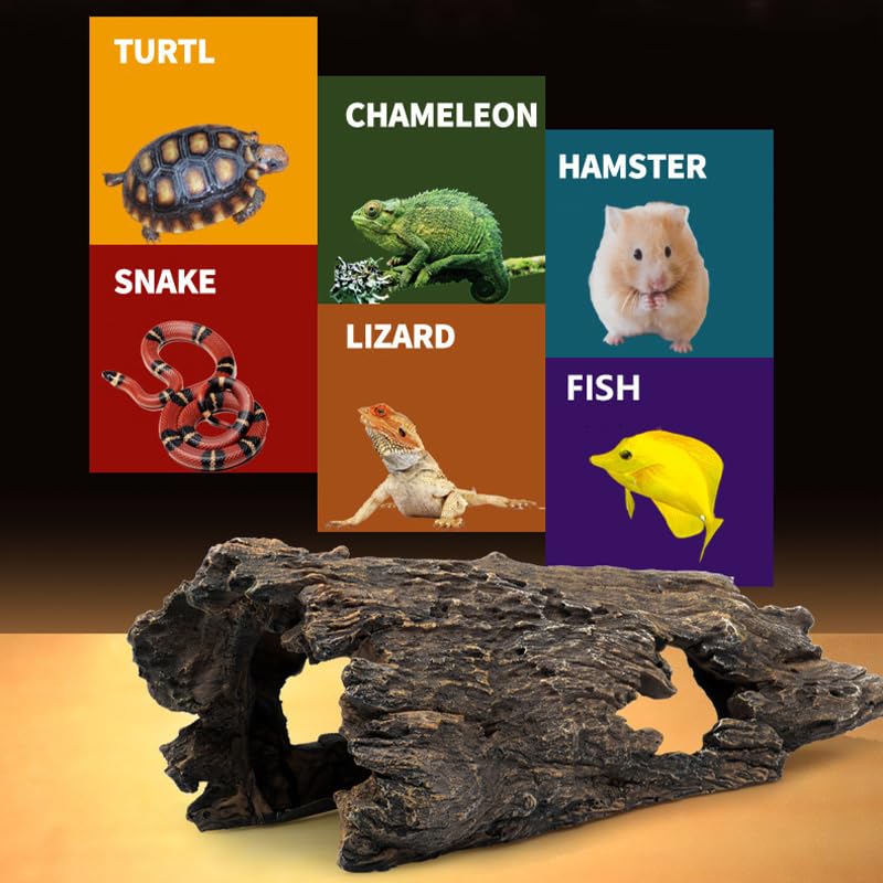 Amazon | Yavoluy 爬虫類 両生類 シェルター 流木 隠れ家 トカゲ