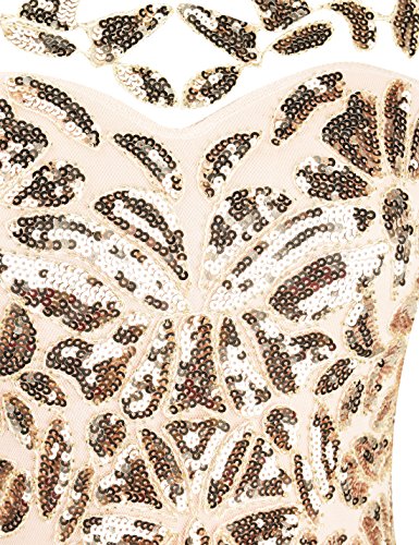 Image of PrettyGuide Women 's 1920s Black Sequin Gatsby Maxi Long Evening Prom Dress