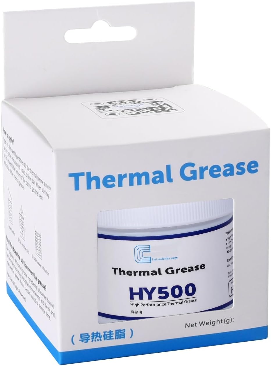 HY500-100g CPU Thermal Heatsink Grease Paste Compound Thermal Conductivity: >1.93W/m-k Carbon Based High Performance for CPU PC GPU -100 Grams