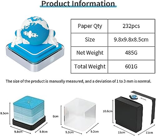 Miniatura 7 de Calendario 3D 2026, Calendario de Escritorio 2026, Bloc de Notas de Arte en Papel 3D Desmontable con Luces LED, Calendarios de Memo 3D Creativo,