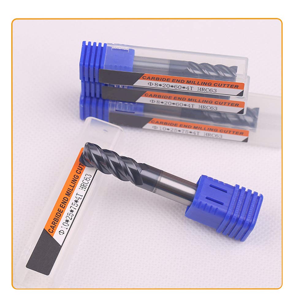 3 Pieces - 2.0 mm End Mill, 4 Flutes, HRC63 Tungsten CNC Router Bit Durable Milling Cutter for Engraving Harden Metal Steel