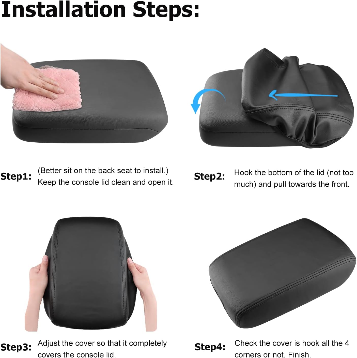 INTGET Car Center Console Cover for 2022 2023 2024 2025 2026 Nissan Frontier Accessories Neoprene Armrest Cover Middle Console Cover Center Console Lid Protector Replacement (Neoprene)