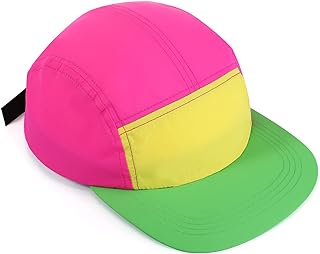 80s 90s Neon Hat Nylon Cap Retro Adjustable Cap for Women Men 80s Costumes Accessories 90s Theme Party