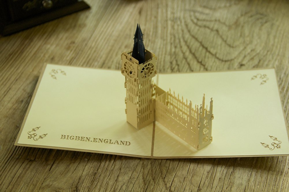 Made4uBIGBEN The Kirigami Papercraft 3D Pop Up Card Anniversary Baby Birthday Easter Halloween Mother's Day New Home New Year's Thanksgiving Valentine's Day Wedding Christmas Card HK8003
