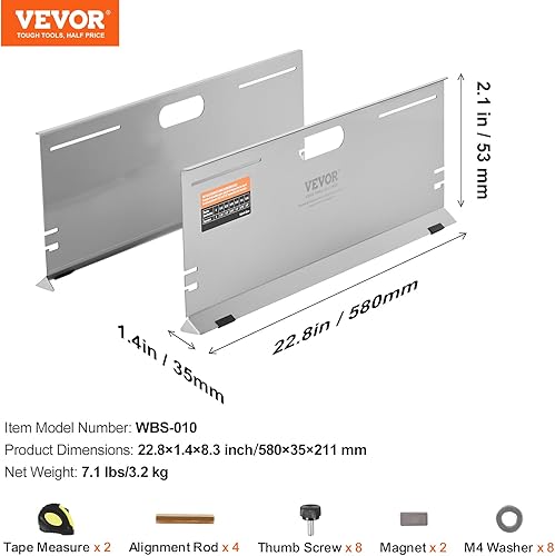 Miniatura 7 de VEVOR Herramienta de alineación de ruedas, paquete de 2 placas de punta de herramienta de alineación, placa de herramienta de medición de ángulo de
