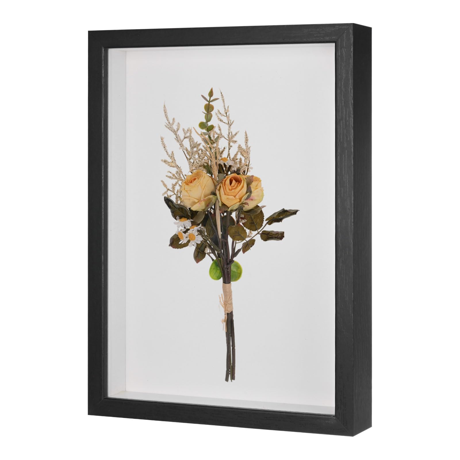 M METERXITY Shadow Box Frame (9 x 13 Inch, Black) - Wooden Dried Flower Photo Frame, Memory Box Display Case with Felt Back, Apply to Flower/Tickets/Photos/Memorabilia DIY