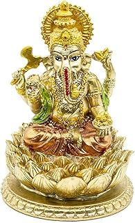BangBangDa Hindu God Lord Ganesha Statue - IndiaÂ Idol Ganesh Figurine Indian Home Office Mandir Temple Pooja Item Diwali Gifts Puja Product Altar Shrine Yoga Room Medietation Room Decor