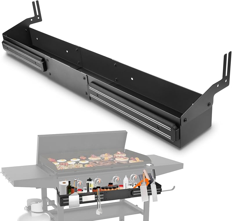 Front Griddle Caddy for Blackstone 36 Inch Griddle | Large Capacity Utensil & Condiment Organizer with 2-Pack Magnetic Tool Holder for Mess-Free BBQ, Easy-Access Grill Caddy
