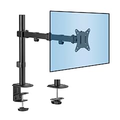 Mount-It Single Monitor Arm Mount Desk Stand Full Motion Height Adjustable Articulating Tilt Fits 19 21 24 27