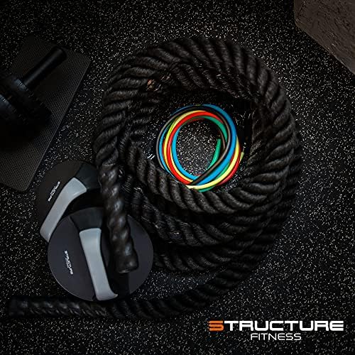 Structure Fitness 12pc Resistance Band Set With Handles 5pc Colour Code Workout Tubes Instruction Guide Perfect For Home Outdoor Gym Training Body Toning Strength Weight Loss Mobility