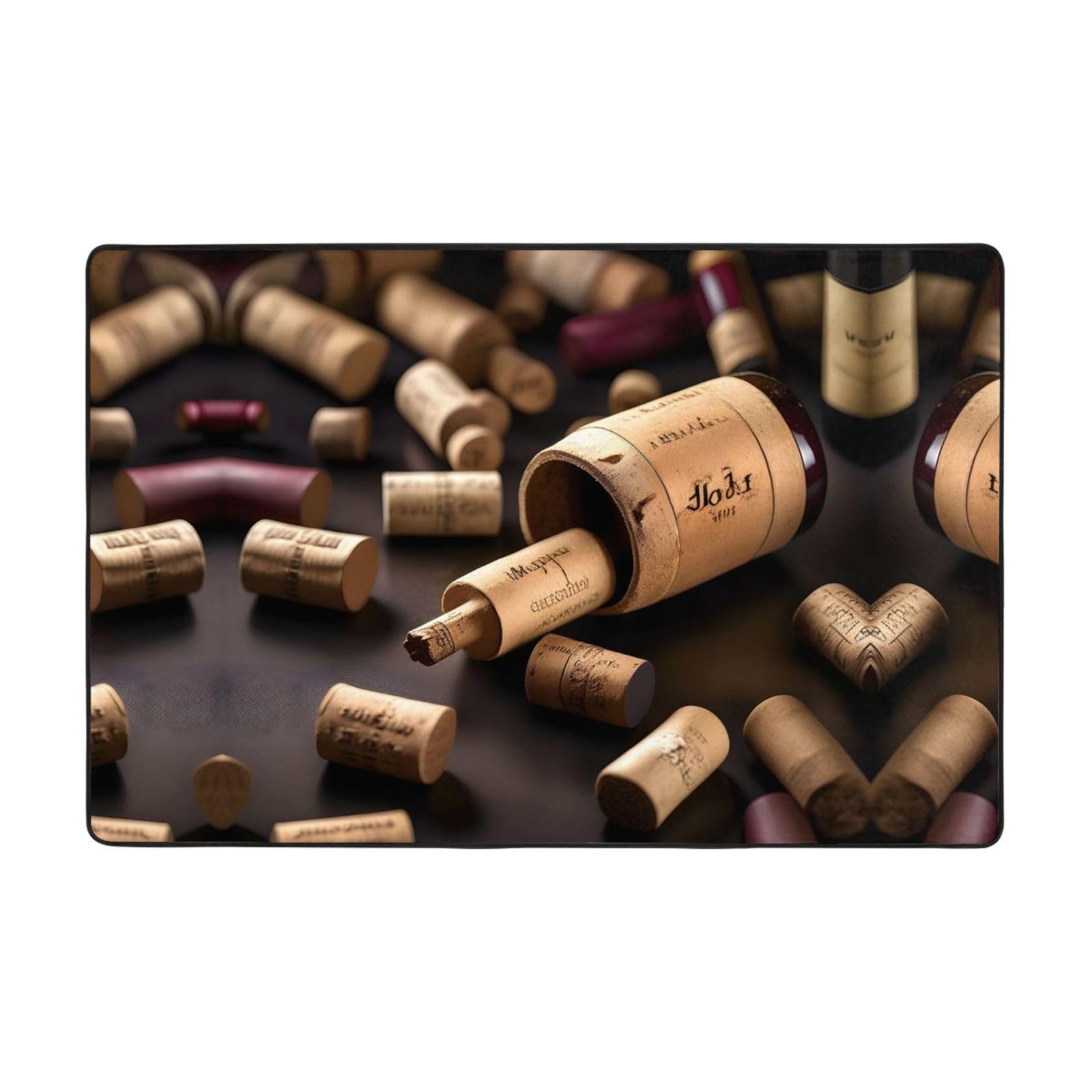 Tapis en liège pour bouteilles de vin : salon chaleureux et chambre d'enfant douillette