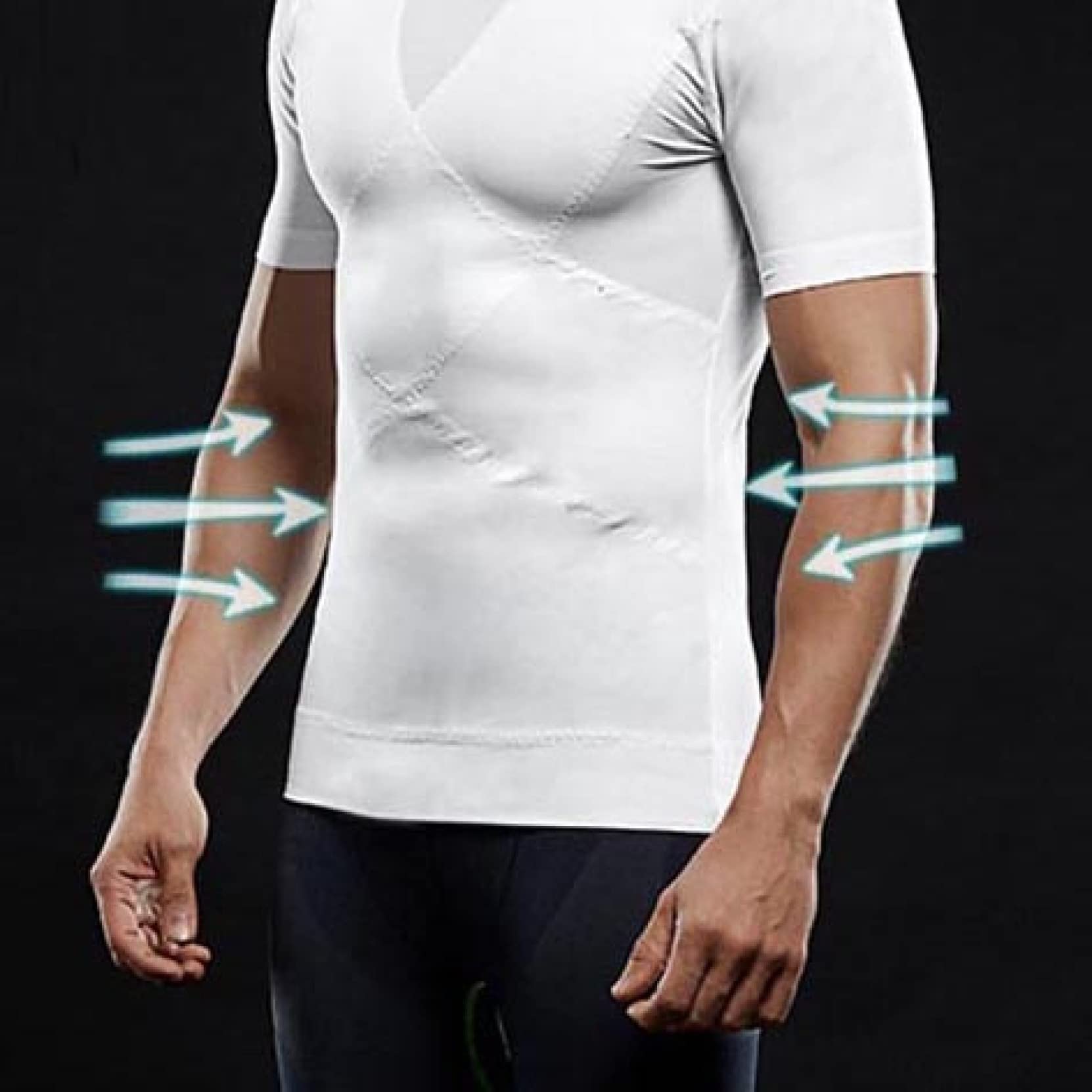 TTDGYYXW Body da Palestra da Uomo a Maniche Corte Dimagrante Top compressivo Addominale Elastico per Lo Sport