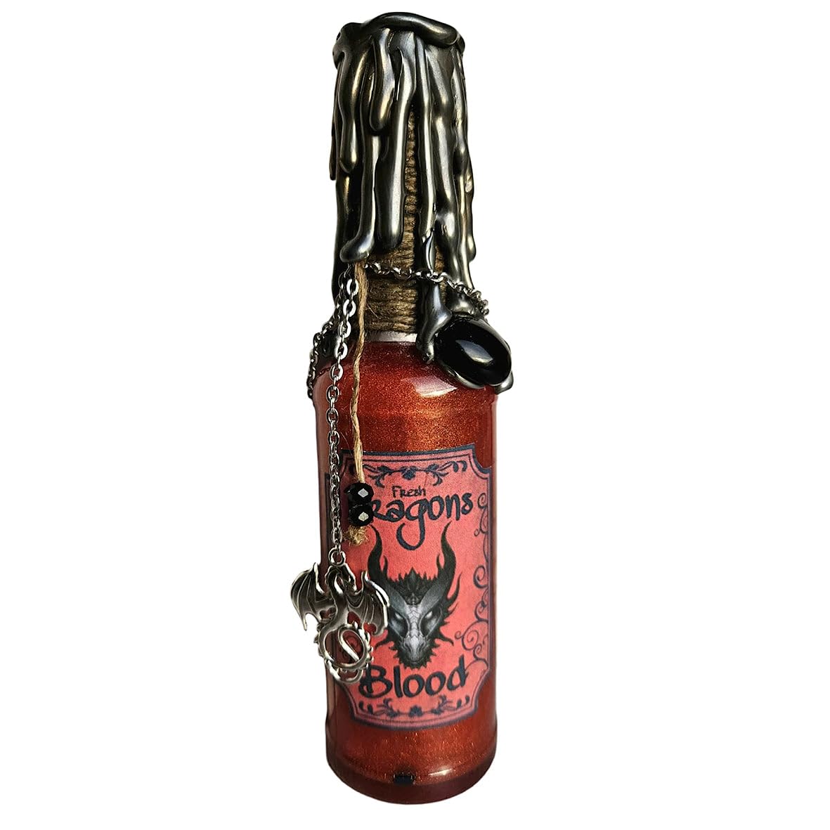 Nessie's Treasure Dragons Blood Handcrafted Potion Bottles | Unique Decorative Glass Bottles |Fantasy Home Decor |Witchy Apothecary Jars |Designs Inspired By The Highlands.