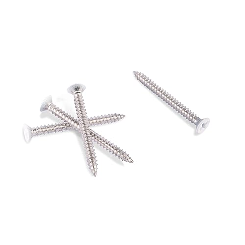 Miniatura 4 de Venforze Tornillos de madera de cabeza blanca, 100 piezas #6 x 1-12 pulgadas cabeza Phillips de acero inoxidable, tornillo de acero inoxidable 304,