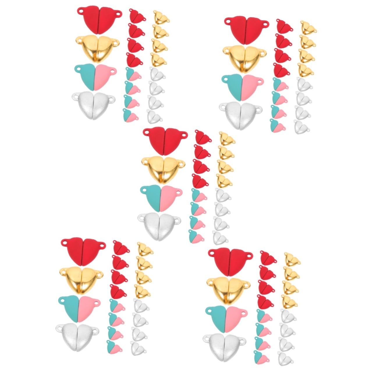 5 Series Pulsera Con Cierre Corchete Manos Cierres Corazon Brazalete Cierre De Bricolaje Cierre De Conectores Magnéticos Para Pulsera Aleación 20 Piezas X 5