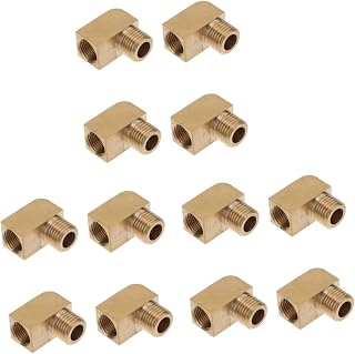 GLEAVI 3 Series Accesorios De Latón Tubería Guarniciones Conector Accesorio De Codo Ajuste De La Esquina Del Codo Amarillo 4 Piezas X 3