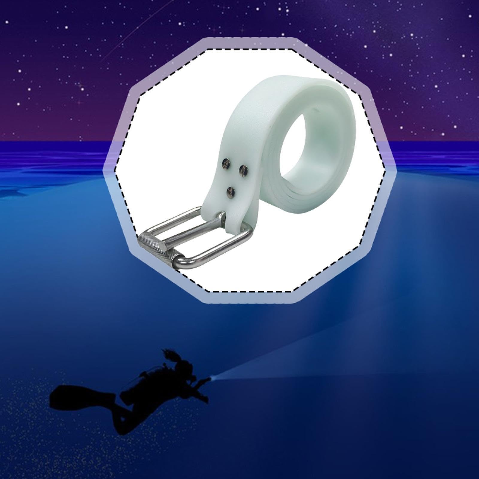 F Fityle Ceinture de lestage phosphorescente réglable et Polyvalente de 1,55 m pour la plongée en apnée et la plongée sous-Marine en Grotte.