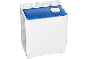 40lbs Portable Washing Machine, Semi-automatic Compact Washing Machine with Drain Pump