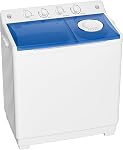 Auertech laveuse portable, 28lbs Lave-tubes jumelles Mini Lave-linge compact avec pompe à égoutter, semi-automatique 18lbs Lave-linge 10lbs Spinner Combo pour les dortoirs, Appartements, RV