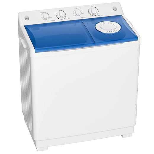 Auertech Portable Washing Machine, 48lbs Twin Tub Washer Large Laundry Machine with Drain Pump, Semi-automatic 30lbs Washer 18lbs Spinner Combo for Dorms, Apartments, RVs