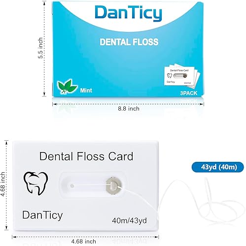 Miniatura 3 de Hilo dental de limpieza profunda encerado en una tarjeta de crédito con espejo, perfecto para personas con espacios estrechos y pequeños entre los