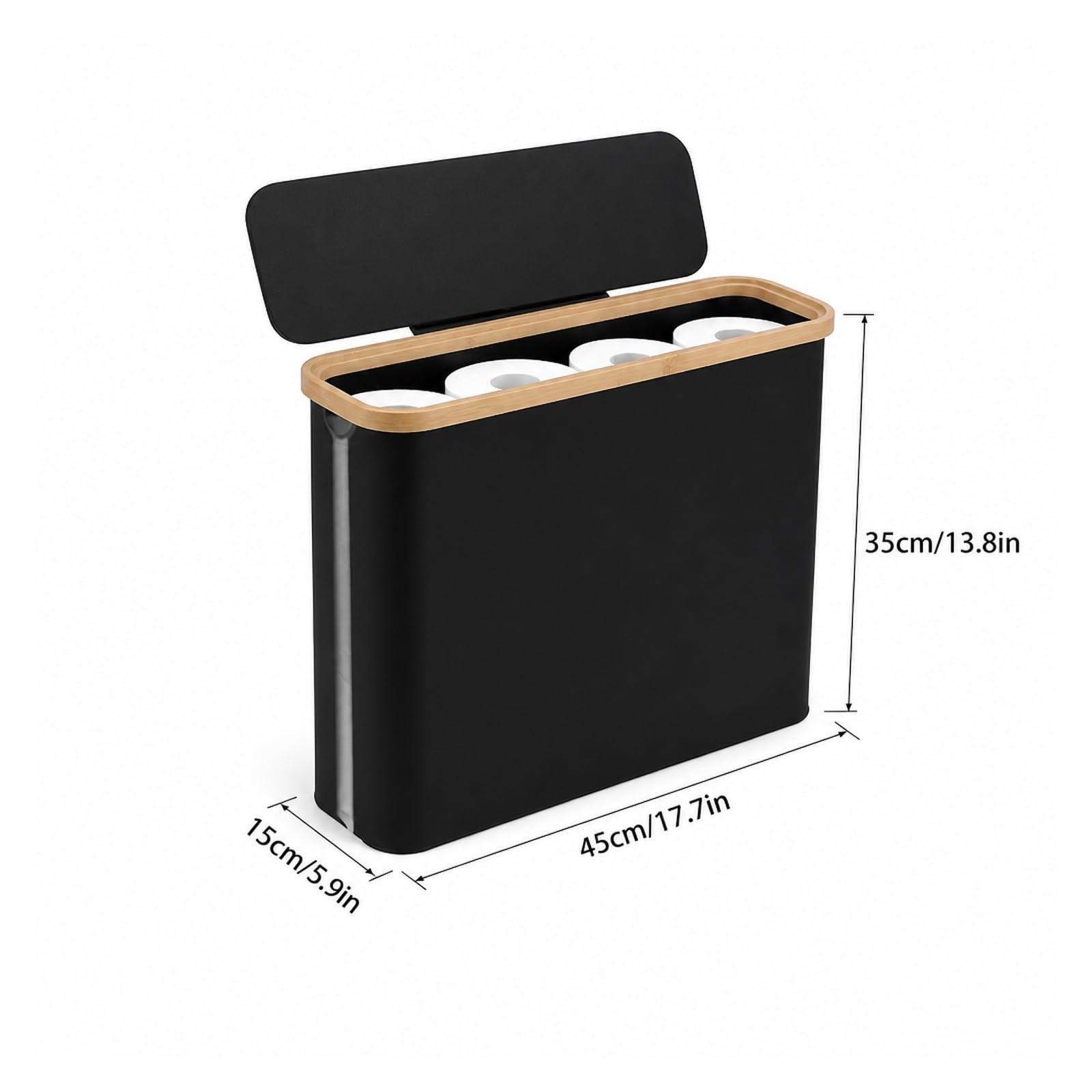 HLTYGWX Portarrollos de Papel higiénico, Soporte de Papel higiénico de bambú con Tapa, para baño