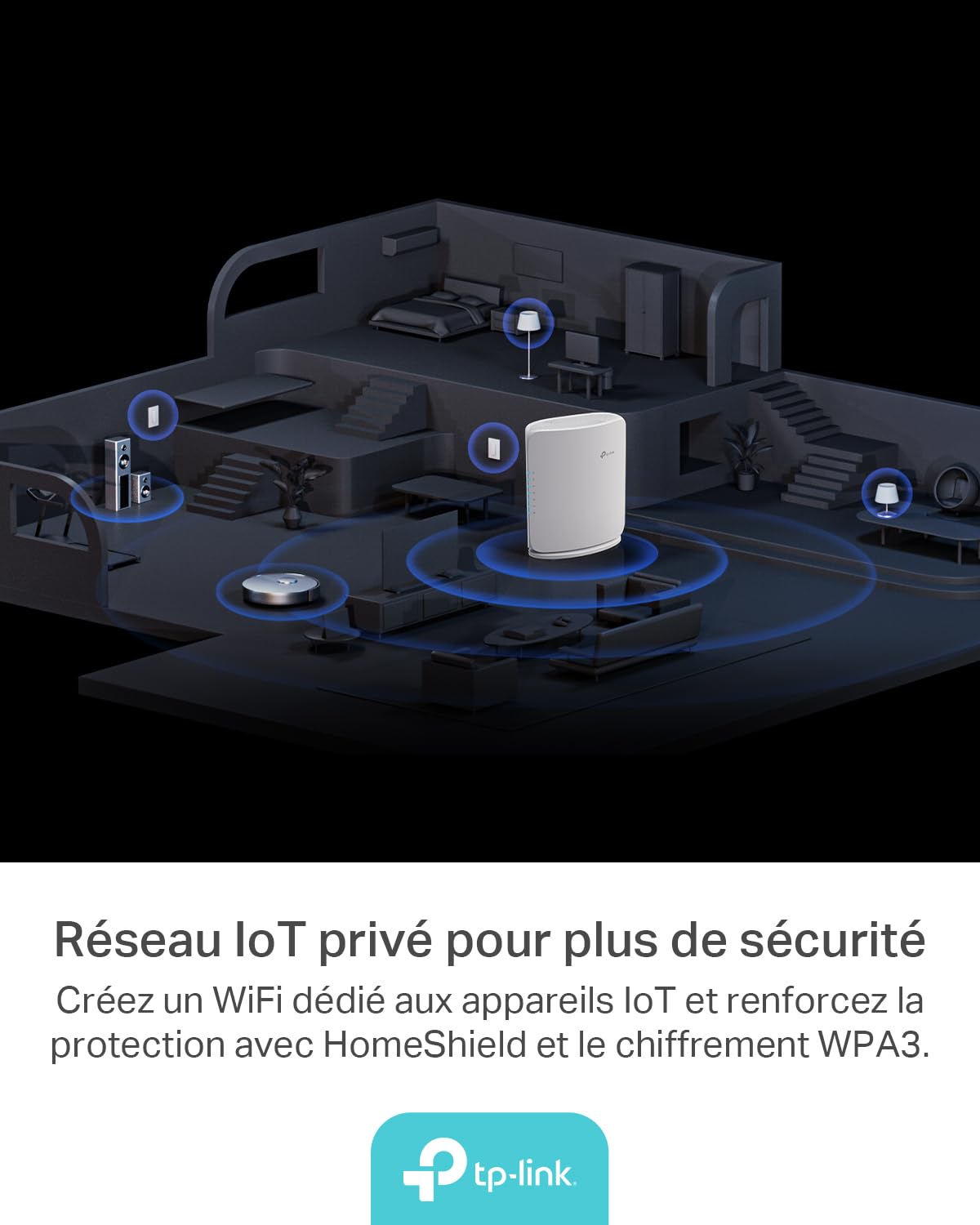 TP-Link Archer BE450 Routeur Wi-FI 7 BE7200 Bi-Bande, Multi-Link Operation (MLO), Port 10G Plus 2.5G, EasyMesh, HomeShield, Gestion Via App Tether
