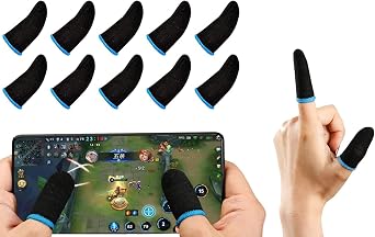 GENDA Gaming Finger Sleeves Pack of 6 - Anti-Sweat Breathable Thumb | Compatible with PUBG, Free Fire, COD Mobile | Thumb sleeve gloves | Mobile phone gaming | Gamer gloves | Sweat-proof grip