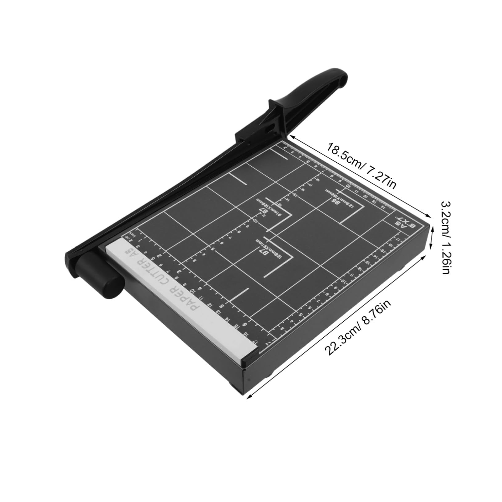 Taglierina a Ghigliottina A5 Nera, Capacità 12 Fogli, Taglio Preciso | Metallo e Plastica, Blocco di Sicurezza Integrato, per Foto e Documenti, Uso Scrapbooking e Progetti Scolastici