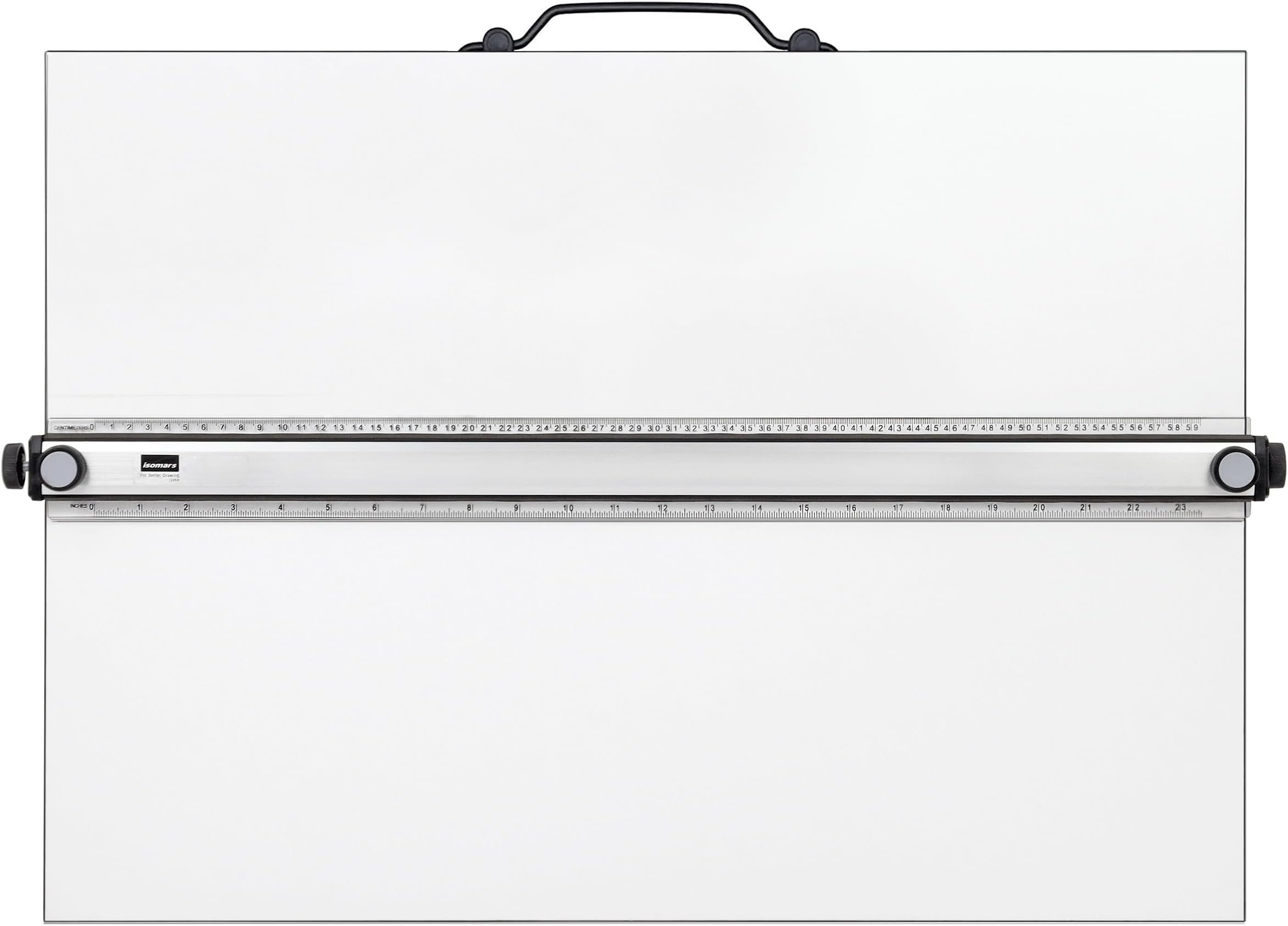 Isomars Drawing Board and Drafting Board Technical with Carry Handle, Parallel Motion Ruler - A2 Size- 18.5'' x 25" Ideal for Architects, Engineers, Interior Designers and Artists