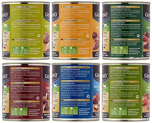 animonda Gran Carno adult Hundefutter, Nassfutter für erwachsene Hunde, Kräftige Variation, 6 x 800 g