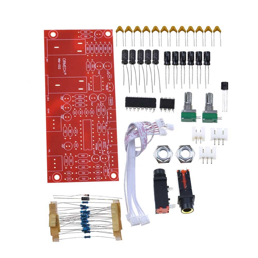 PT2399 Digital Microphone Amplifier Board Karaoke Plate Reverb Preamplifier Reverberator Suite Components NE5532 DC 12V-24V (DIY)