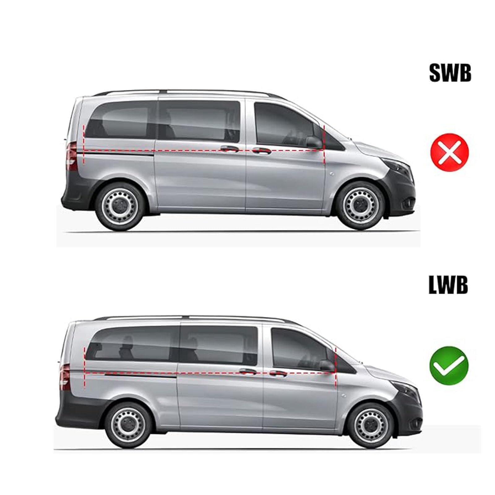Sonnenschutz Thermomatte für V-Klasse//VianoVito W447 2014-2024 LWB | Auto Frontscheibe Abdeckung, 10-teiliges Set für Rundumschutz, Aluminiumfolie Faltbar Sonnenblende, Reflektiert Hitze