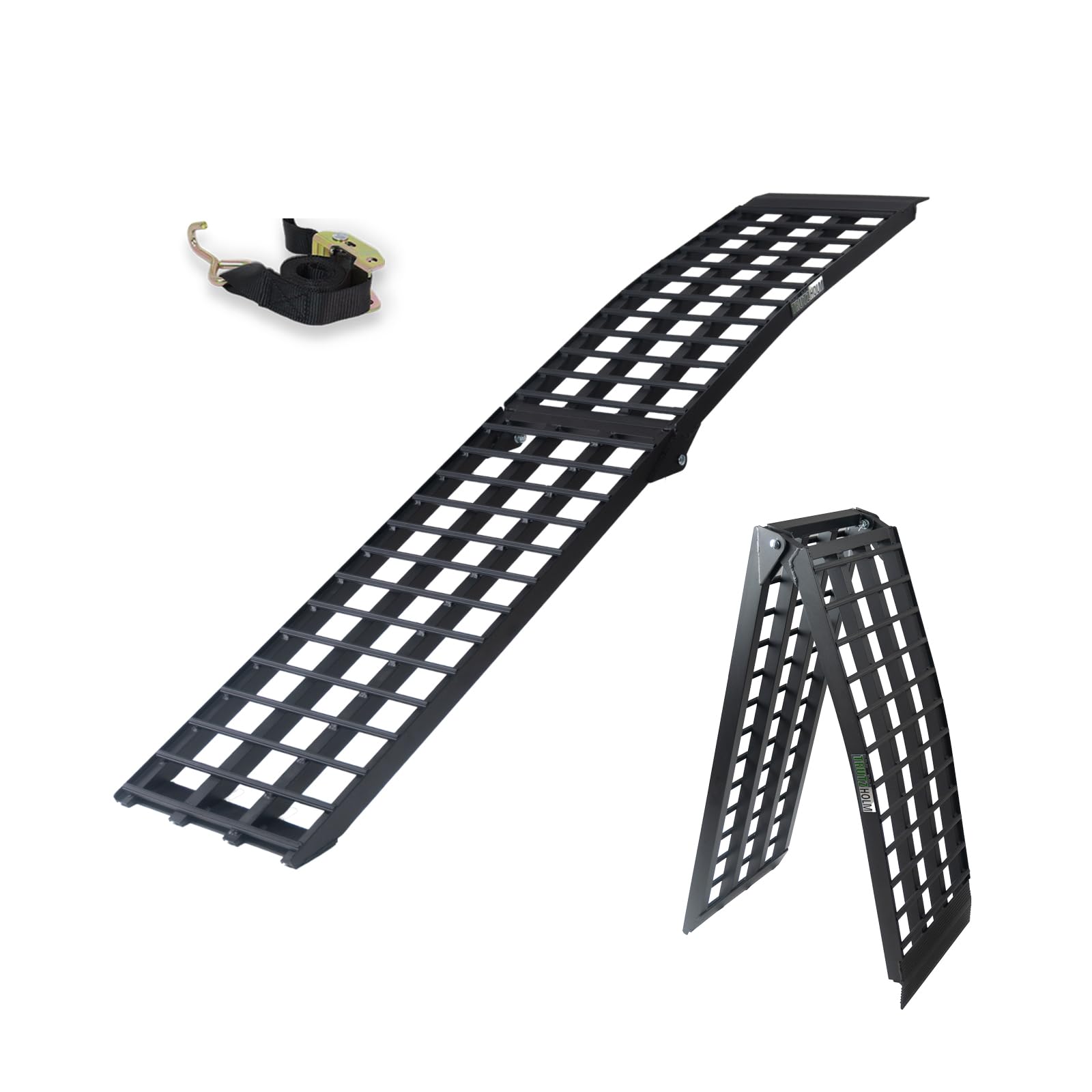 TRUTZHOLM 1 x Auffahrrampe 230 cm Traglast 680 kg Alu klappbar schwarz Riffelstab Verladerampe