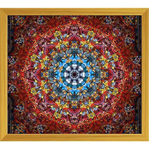 ArtzFolio Tiled Art D1 Canvas Painting Golden Wood Frame 22.4 X 20Inch