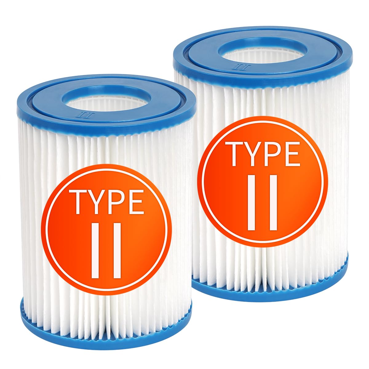 2 filtros de piscina compatibles con BestWay Cartridge II,Para BestWay 58094 tamaño II,Filtro de Piscina de 4.1 "x 5.3"