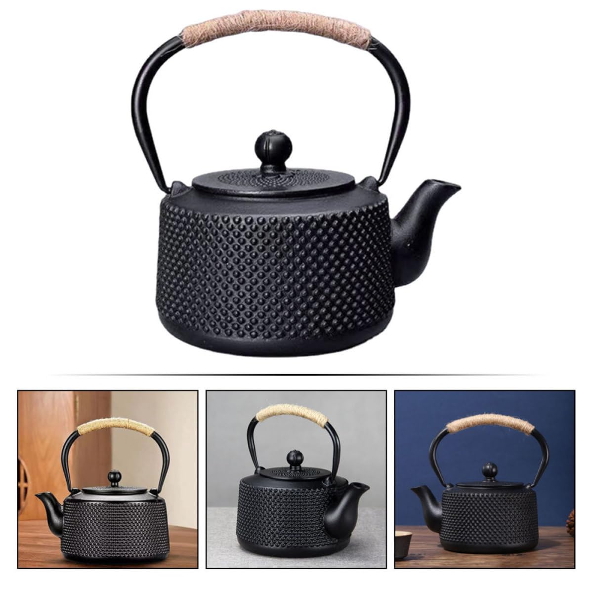 VICASKY Tetera de Hierro Fundido Clásica de 900ml Infusor para Hojas Sueltas, Ligera y Fácil de Limpiar, Adecuado para Hogares y Oficinas Estilo Vintage Japonés