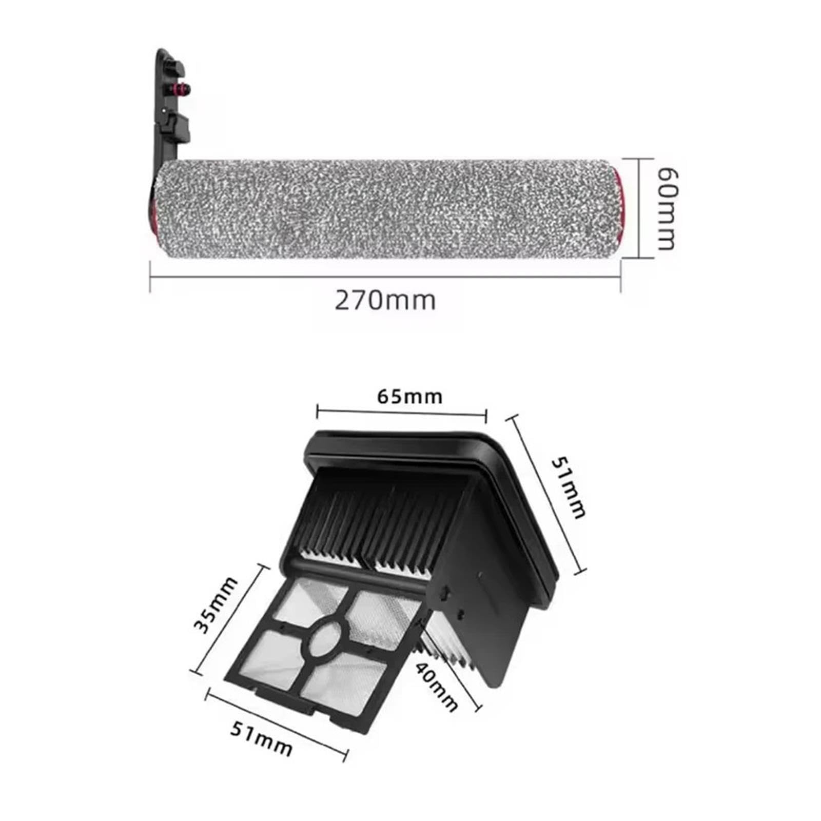 Accesorios, Compatibles Con Dreame, Cepillo for Aspiradora De Vapor H15 Pro Heat / H16 Pro, Piezas De Repuesto for Filtro De Rodillo Seco Y Húmedo Componente(Set g)