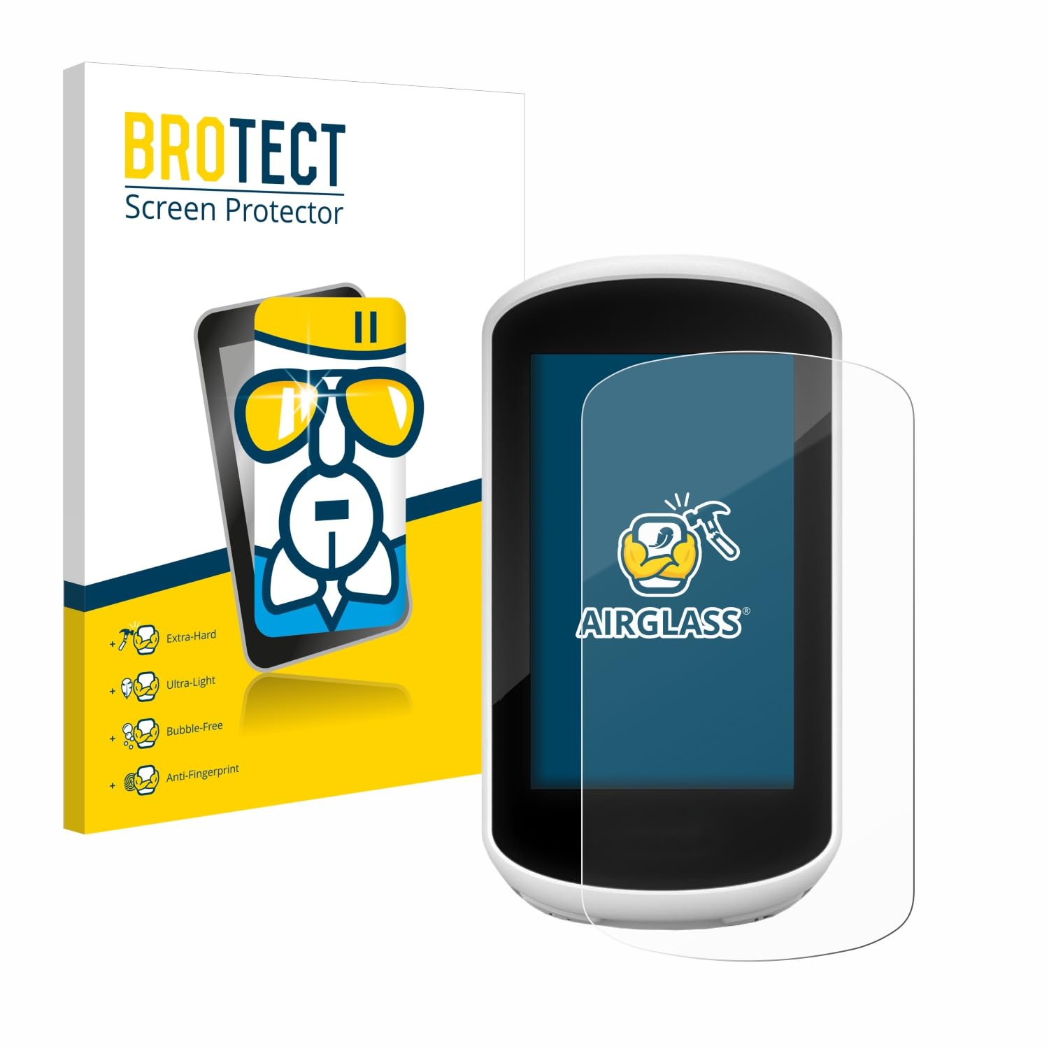 BROTECT Glas Screen Protector voor Garmin Edge 705 Schermbeschermer [9H Hardheid, Beschermglas-Folie niet Gehard Glas