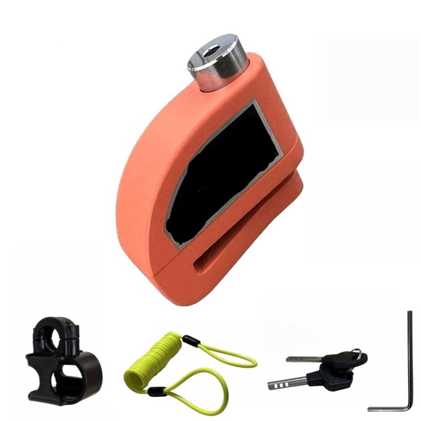Motorcycle Handlebar Lock Motorcycle Disc Alarm Lock Safety Anti-Theft Aluminum Alloy Motorbike Lock Security(Orange)