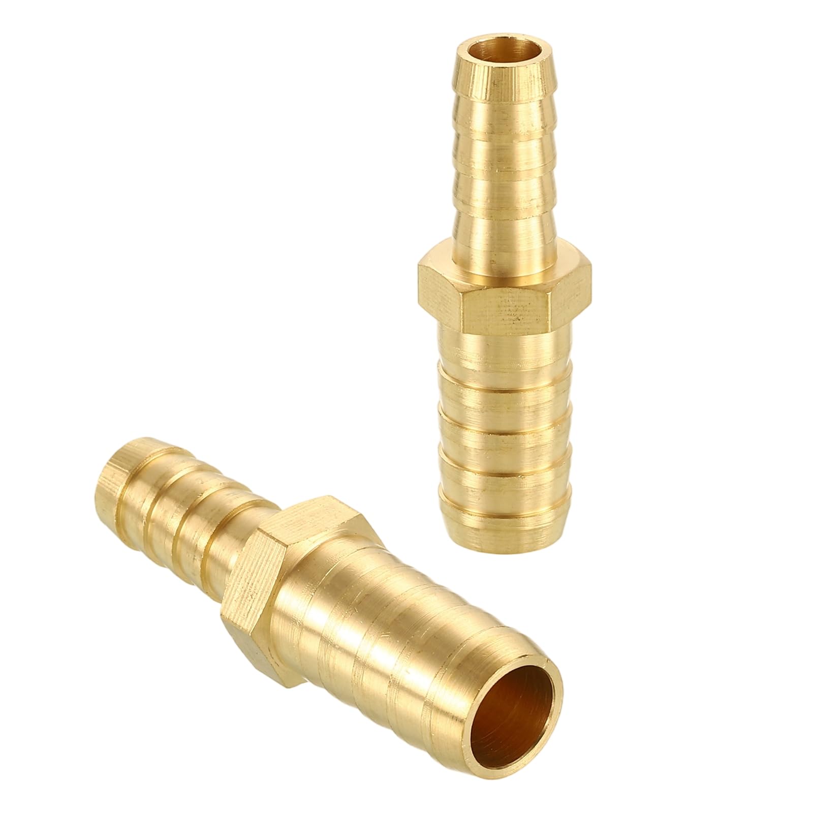 sourcing map 2pcs 3/8"(10mm) to 1/2"(15mm) Brass Hose Barb Fitting Metals Splicer Mender for 3D Printing, Air Compressor, CNC Machine, Dies โ image 1